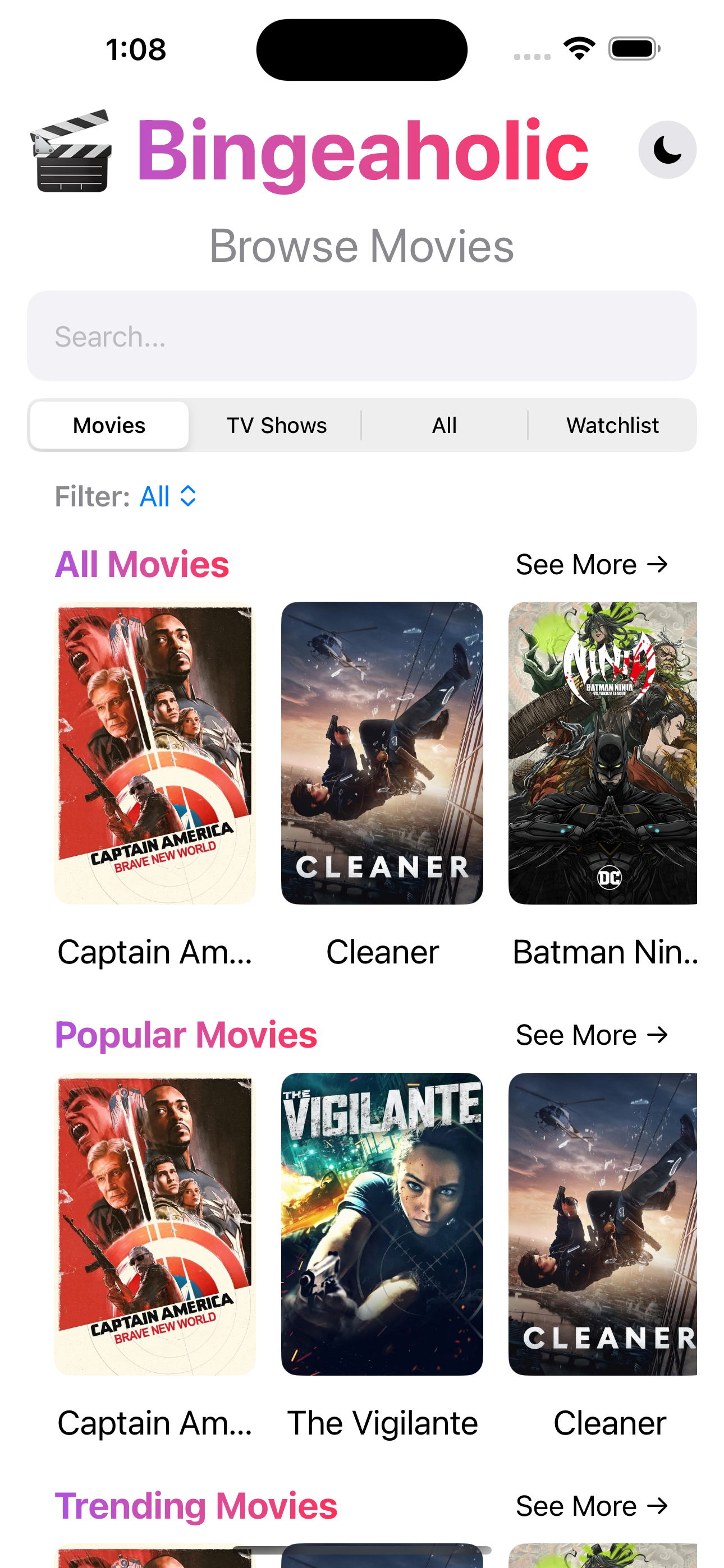 Movie Browser App Screenshot